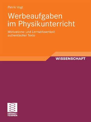 cover image of Werbeaufgaben im Physikunterricht
